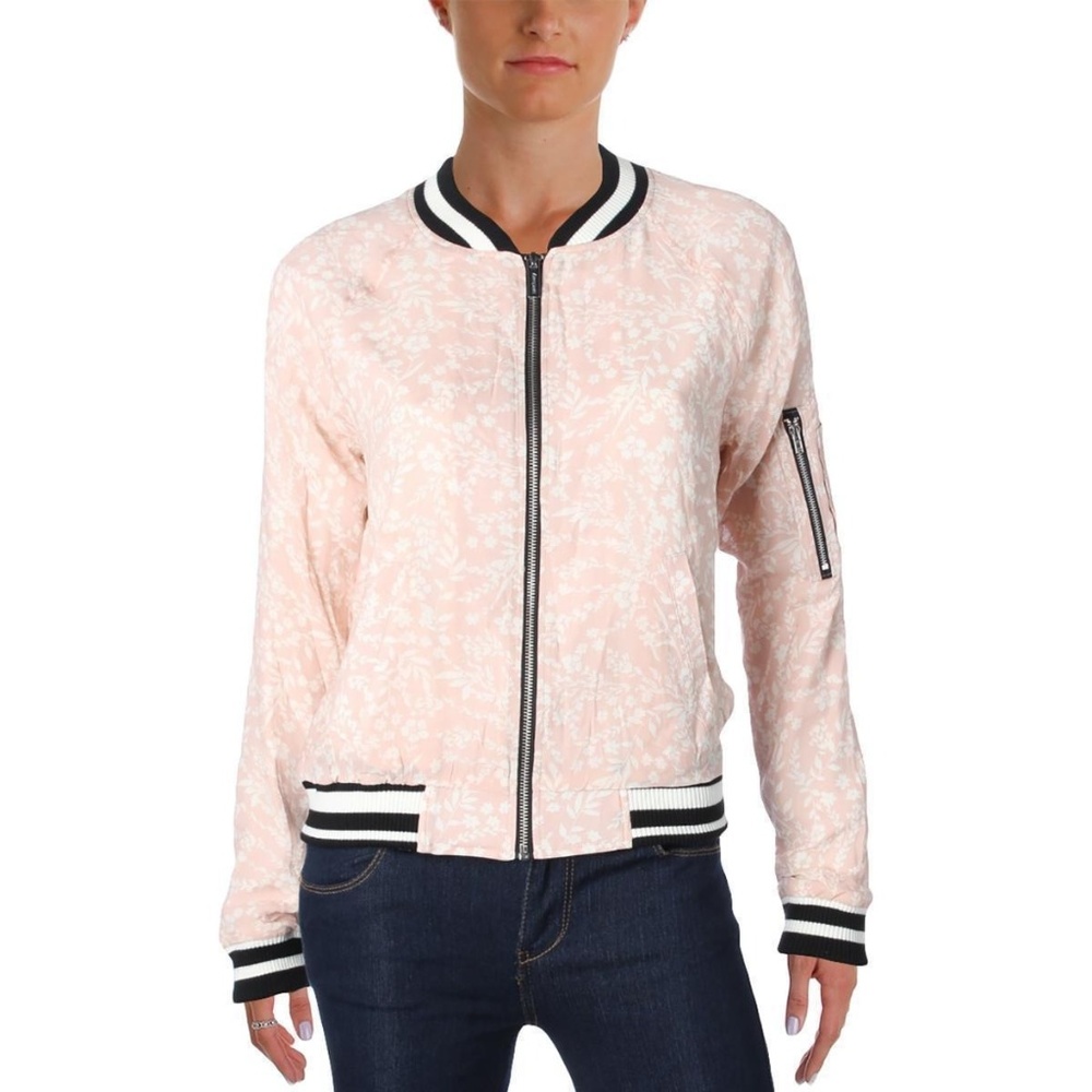 Sanctuary 1182 Womens Floral Print Long Sleeve Zip